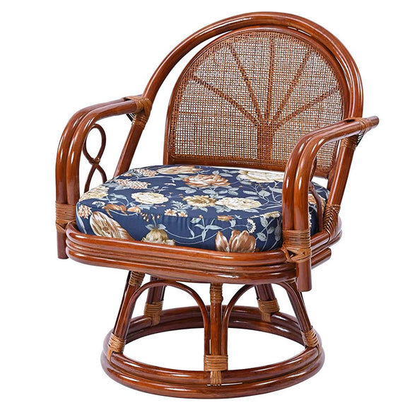 Sunflower Rattan Rotating Chair, Brown, C601HRA Width 20.9 x Depth 20.9 x Height 25.6 inches (53 x 53 x 65 x 34 cm)