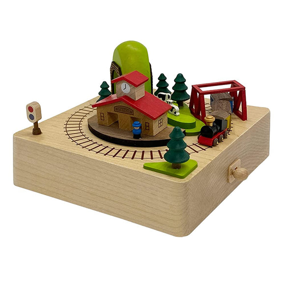 Sanrio H 9108 577855 Wooden Music Box, Station and Train