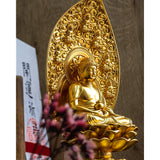 Buddha Statue, Pharmaceutical Nyoraiza, 8.3 inches (21 cm) (Gold Plated/24 Gold), Buddhist: Hideun Makita, Prototype (Tentai Sune, Shingon and Reizai Sode), Takaoka Copper ware (Yakashiniroi-za, XL)