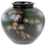 Shigaraki Ware MR-1-2595 Hechimon Round Vase, Old Pine Gold