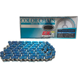 EK (EK) reinforced non -seal chain 420SR Metal Blue 128L [Clip joint]