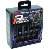 KYO-EI (Kyunaga Sangyo) Hoirlock Nut Racing Composite R40 ICONIX [M12 X P1.5] With resin cap [Black/Red] RIF-11kr