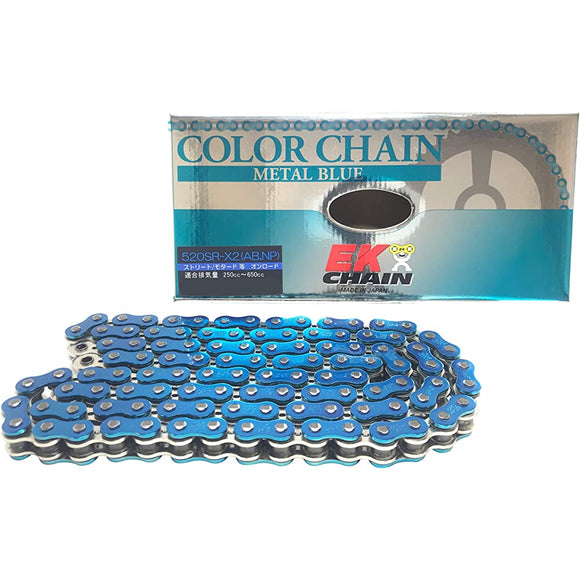EK (EK) QX Ring Seal Chain 520SR-X2 Metal Blue 108L [Kashime joint]