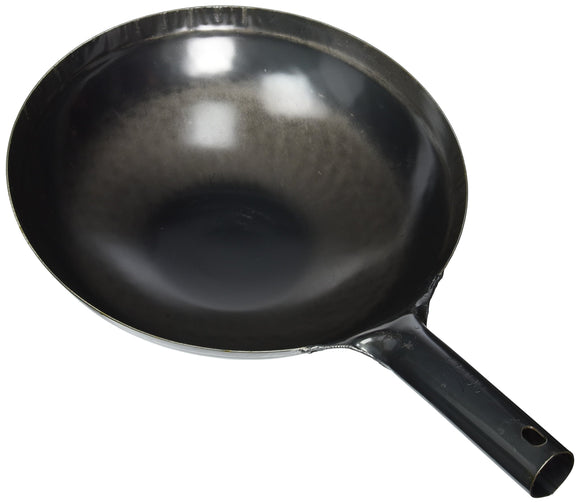 Yamada Iron Hammered Wok Single Handle 11.8 inches (30 cm) (Plate Thickness: 0.05 inches (1.2 mm)