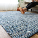 Sayansayan Washable Handwoven Rug Mat, Denim Rug, 51.2 x 74.8 inches (130 x 190 cm), 1.5 Tatami Mats, Blue, Plain Weave