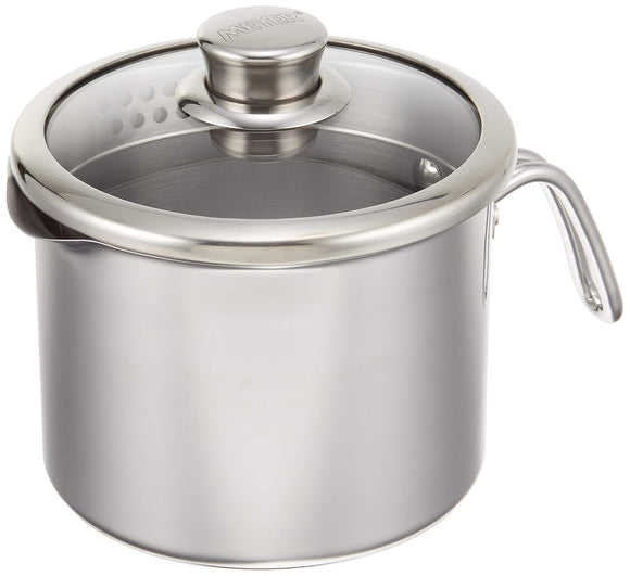 Meyer MXS-PT16 Single-Handle Pot, 6.3 inches (16 cm), Stainless Steel, IH Compatible, Three Layer Bottom, 8 Cook Multi-Pot, Genuine Product