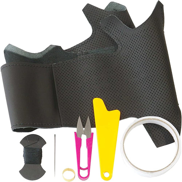 Tricolole EX 30 Prius Aqua Black Leather x Black Stitch 1T-42 DIY Steering Genuine Leather Wrap Kit 1BS1T42B2B1B