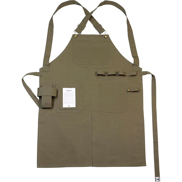 Captain Stag UP-2693/UP-2694/UP-2695 Camping DIY Apron Tasuki X-Type One Size Fits All Work Apron Flame Retardant Fabric [Olive/Brown Duck/Black]