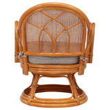 Fuji Boeki 85341 Floor Chair, Rattan Chair, Rotating Type, Seat Height 13.0 inches (33 cm), Rattan with Armrests, Natural, Finished Product
