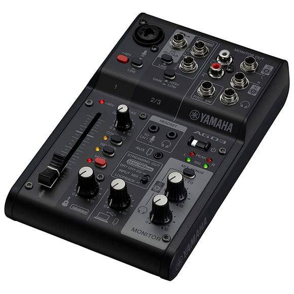 Yamaha AG03MK2 B Live Streaming Mixer, 3 Channels, Black