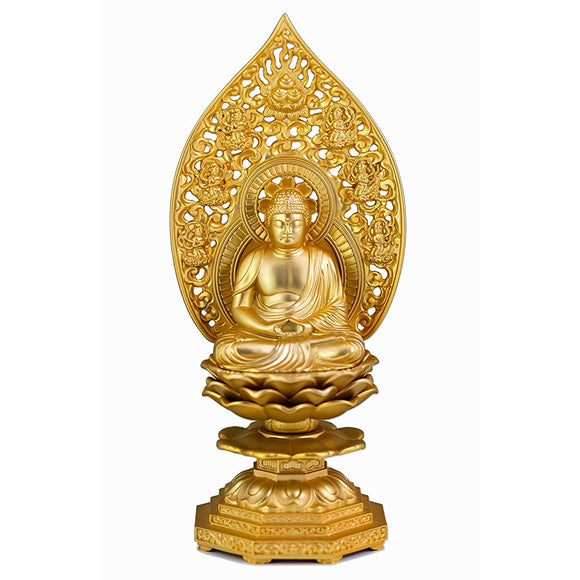 Buddha status, Buddha Nayaki-ZA, 7.1 Inches (18 CM) (Gold Plated/24 Karat) Budhist: Hiduun Makita Original Sculptor_ 