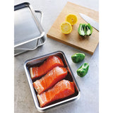 La Base LLM-8718 Rectangular Baking Pan, Rectangular Colander, Plate, 4-piece Set