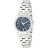 [Seiko Watch] Angène Solar Navy Dial Full Arabic Metal Band Hardlex AHJD402 Women's Silver