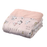 Nishikawa GE01600091100 Snoopy Thin Comforter, Single, Washable, Warm, Soft, Boa, Flannel, Brushed, Cotton Filling, Less Dust, Pink