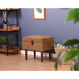 Fuji Boeki 27651 Fred Trunk Stool, Width 15.7 inches (40 cm), Camel, Storage, Velour-Style, Floor Scratch-Resistant, Easy Assembly