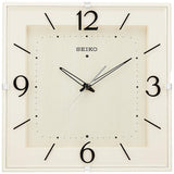 Seiko Clock KX398A Wall Clock, Natural, Radio-Controlled Analog, Square, Ivory, Wood Grain Pattern