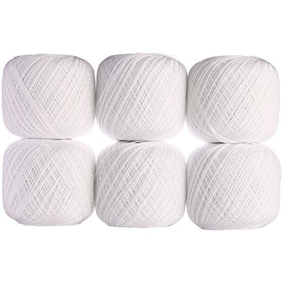 Olympus Thread Emmy Grande Lace Yarn, Fine, Col.801, White Series, 1.8 oz (50 g), Approx. 66.5 ft (218 m), Set of 3