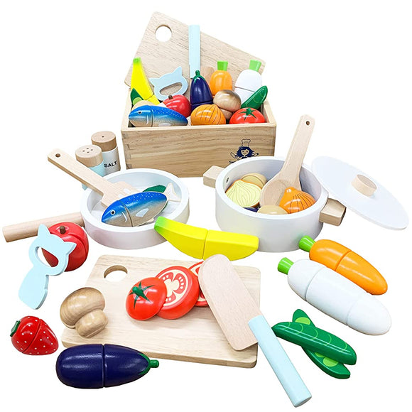 Alex Sanga EN71 Crisp Playing House, Wood, Safe, Magnetic Embedded Type, Food Sanitation Inspections, Pretend Play Play, Magnet (Cooking Set Plus, CK+)