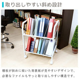 Fuji Trading File Wagon Document storage 2 steps Width 55cm White A4 compatible With casters 83983