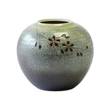 Tsuri "Shigaraki-ware" White Kiln Transom Pattern Round Vase No. 7 No.643