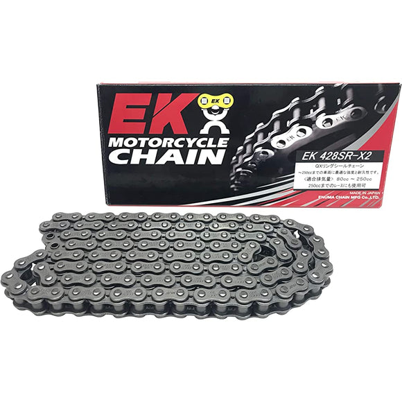 EK (EK) QX Ring Seal Chain 428SR -X2 Steel 108L [SemiPress Clip Joint] -