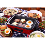 D&S DS.8557 Hot Plate, Red, Deep Type, Baking, Stewing, Steaming, Original Recipe Included (20 Items)
