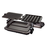 Tiger Hot Plate 3 plates (Flat, Takoyaki, Yakiniku grill) with a lid Brown "Kore 1dai (One for all)" CRV-A300-T