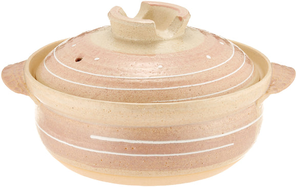 Sanko Banko Ware Pot, Pink Ichini, 9.8 Inches (25 cm), No. 8, 2-3 PEOPLE, 13760 IH Compatible