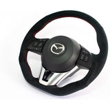 KENSTYLE Original Steering Wheel MA03 Mazda CX-3 (DK Series) 2015/2~2016/10 Ultra Suede (Red Stitch)