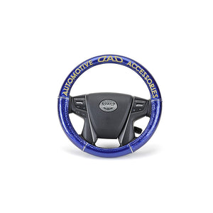 Garson D.A.D HA552-01 Steering Wheel Cover, Royal Steering Cover, Monographer Enamel Blue/Gold, Size S