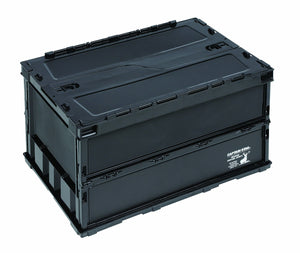CAPTAIN STAG Oricon Folding Container FD Container with Lock Lid [Capacity 20L / 51.3L] Made in Japan Black CS Black Label UL-1074 / UL-1075