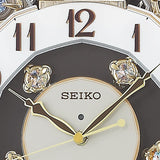 Seiko clock wall clock Atomic Analog from young 40 Songs Melody Rotating Decorative Light Gold Pearl re578b Seiko