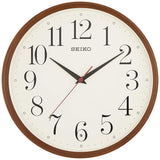 Seiko Clock KX222B Wall Clock, Natural, Radio, Analog, Dark Brown, Wood Grain, Pattern