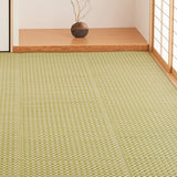 Hagiwara Rug, PP Pattern Overlayer, Green, Igusa Style, Washable with Water, Lewis