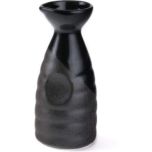 Fuji Goods Porcelain Tokkuri Sake Bottle 10 fl oz Japanese Restaurant Supplies 10 fl oz Black