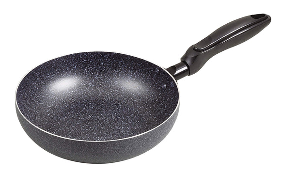 Pearl Metal HB-8132 Frying Pan, Black, 9.4 inches (24 cm), Induction Compatible, Deep Type, New Marble Tech