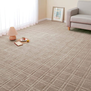 Hagiwara Floor Carpet, Gray, Approx. 102.8 x 138.7 inches (261 x 352 cm), "Zion", Antibacterial, Odor Resistant, Cuttable, Scandinavian, Modern, Plaid Pattern, Hot Compatible, Made in Japan