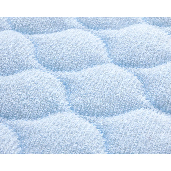Cecile Pad Blue Single 100 Cotton Knit Pile Quilted Towel Material with Cotton CZ-771