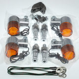 KITACO 830-0302111 Round Mini Turn Signal Kit, Monkey, Gorilla, Chrome, Orange