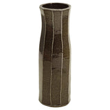 Shigaraki Ware MR-1-2532 Hechimon Vase, Flower Base, Large, Vertical, Brown, Irabo Kiln Transformation, Buddhist Altar, Ceramic