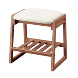 KOIZUMI FLC-805WOIV Study Chair, Brown, W 19.1 x D 15.7 x H 20.5 inches (48.5 x 40 x 52 cm), Pharis Stool, WO, Ivory Color