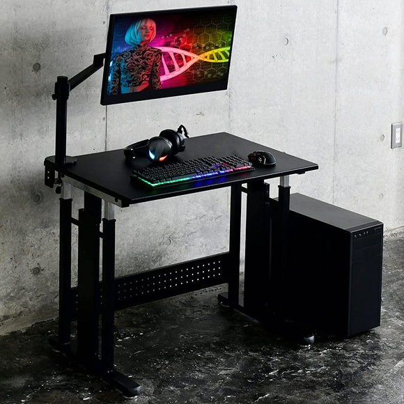 Yamazen CGD-8055(MBK) Gaming Desk, Height 25.6 - 31.7 inches (65 - 80.5 cm) Width 31.9 inches (81 cm) Depth 21.6 inches (55 cm) Load Capacity 110.2 lbs (50 kg), Computer Desk