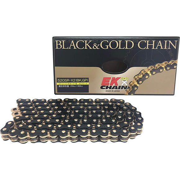 EK (EK) QX Ring Seal Chain 520SR-X2 Black & Gold 110L [Kashime joint]