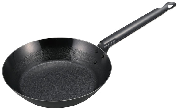 CAPTAIN STAG Iron Skillet Frying Pan 22cm Long Handle Made in Japan Fiberline UG-1575 Black