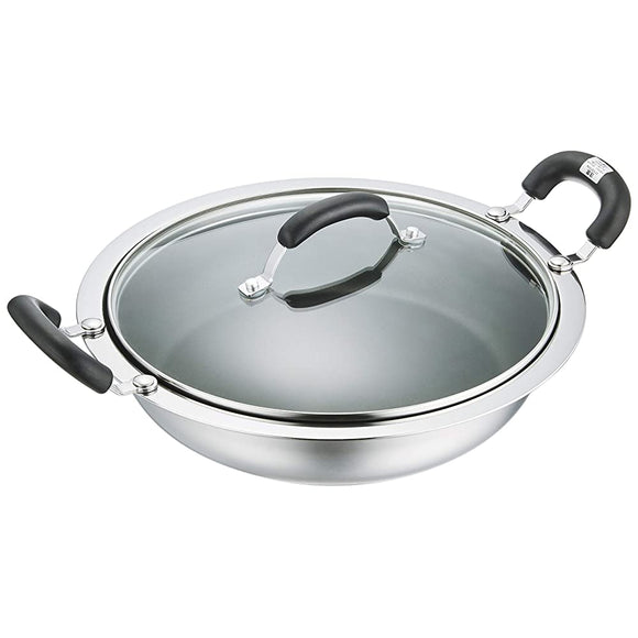 Meyer HP2-W26 Two-Handled Pot, Hot Pot, Earthenware Pot, 10.2 inches (26 cm), Stainless Steel with Glass Lid, Fluorine Resin Treatment, Authentic Japanese Product