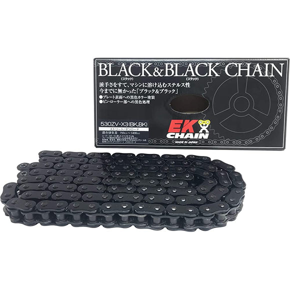 EK (EK) NX Ring Seal Chain 530ZV -X3 Black & Black 120L [Kashime joint] -