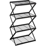 Captain Stag UP-2697/UP-2703/UP-2706 Field Rack Rack, Storage Shelf, Shelves, 3 Tiers, 4 Tiers, MOVE Rack, W 18.1 inches (460 mm), 2 Adjustable Heights, Black, Framework