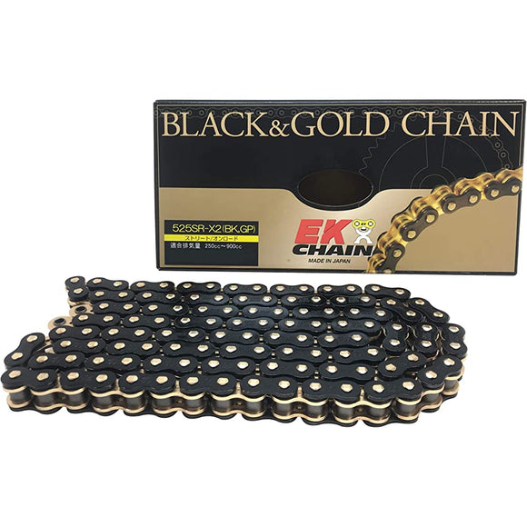EK (EK) QX Ring Seal Chain 525SR-X2 Black & Gold 108L [Kashime joint]