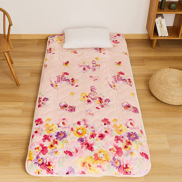 Sanko Bed Pad Winter Warm Floral Pattern Pink Double Cute Bed Pad Flower 616841-F692