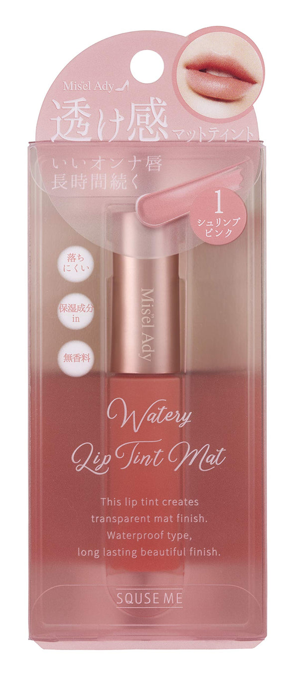 Miseleddy watery lip tint matte 01 shrimp pink lipstick 6ml